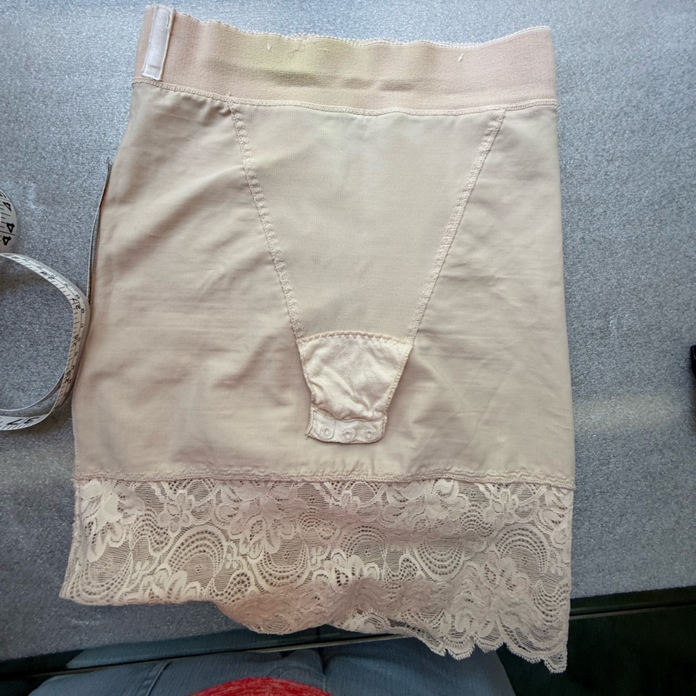 2/$16 Shaper Lace Trim Beige Slip with Panty - Picture 7 of 12